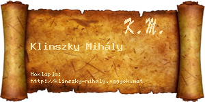 Klinszky Mihály névjegykártya