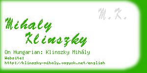 mihaly klinszky business card